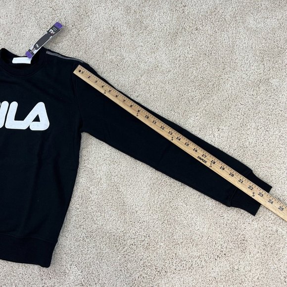 Fila Long Sleeve French Terry Crewneck Sweatshirt Alexa Black Women's  XS NWT - Picture 7 of 12